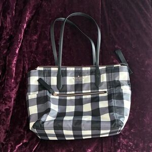 Kate Spade Black and White Plaid Tote